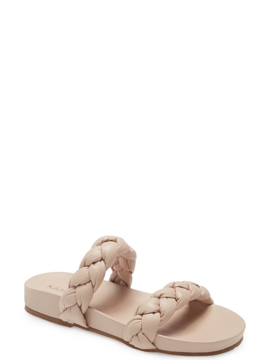 Kaanas Shoes - Kaanas Braided Double-Strap Slide Sandal - Nude Pink size 8